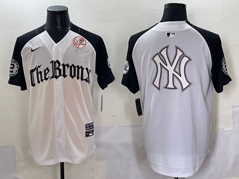 Men 2025 New York Yankees Blank White black Five generations Joint Name Nike MLB Jersey style 6237->new york yankees->MLB Jersey